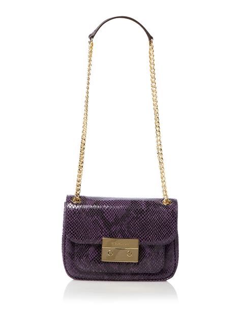 michael kors snake bag purple|Michael Kors snake skin bag.